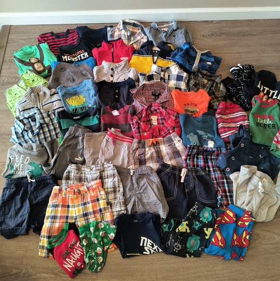 Boys Huge Lot of 47 size 18 Months Clothing, Shorts, Tshirts, Sweaters EUC - Picture 1 of 14